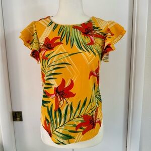 Milk & Honey Floral Ruffle Sleeve Blouse